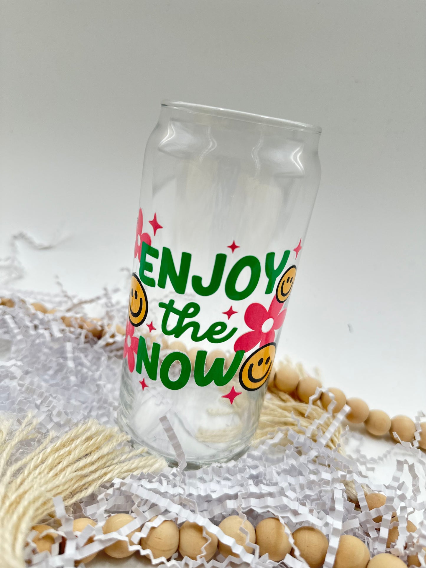 Enjoy the Now Glass Cup