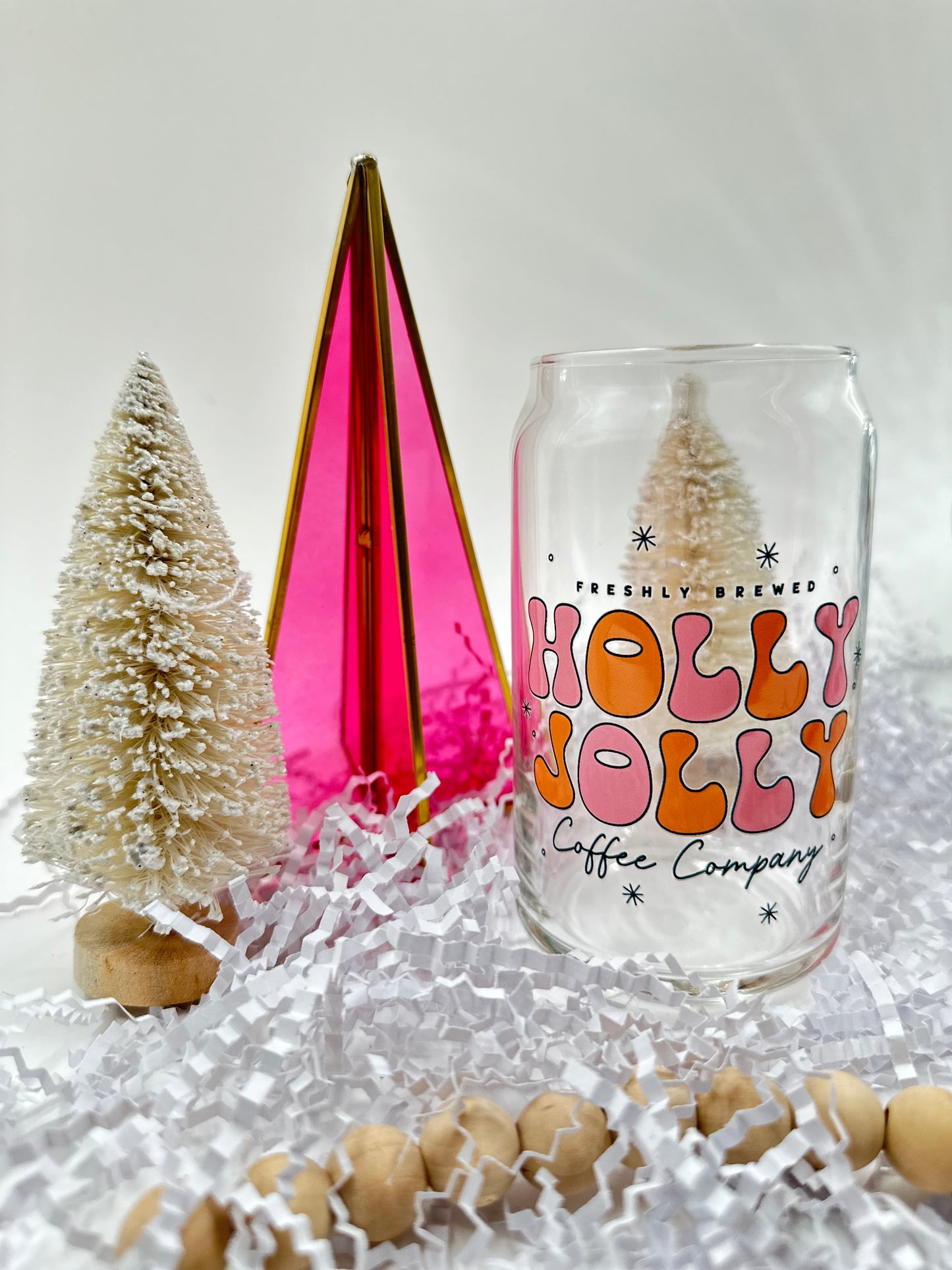 Holly Jolly Glass Cup