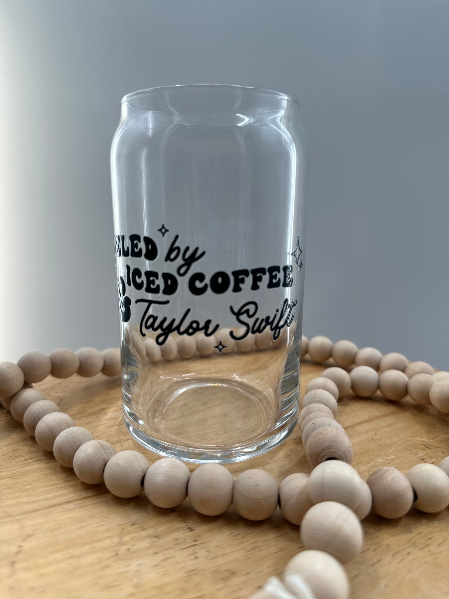 Fueled by Ice Coffee and Taylor Swift Glass Cup