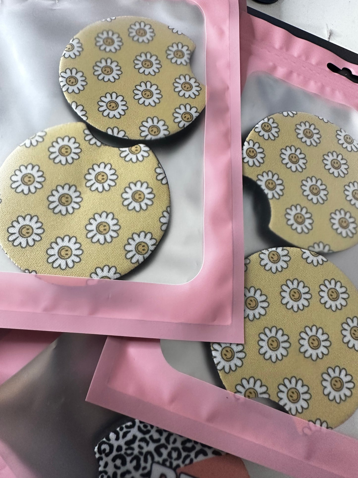 Daisy Car Coasters