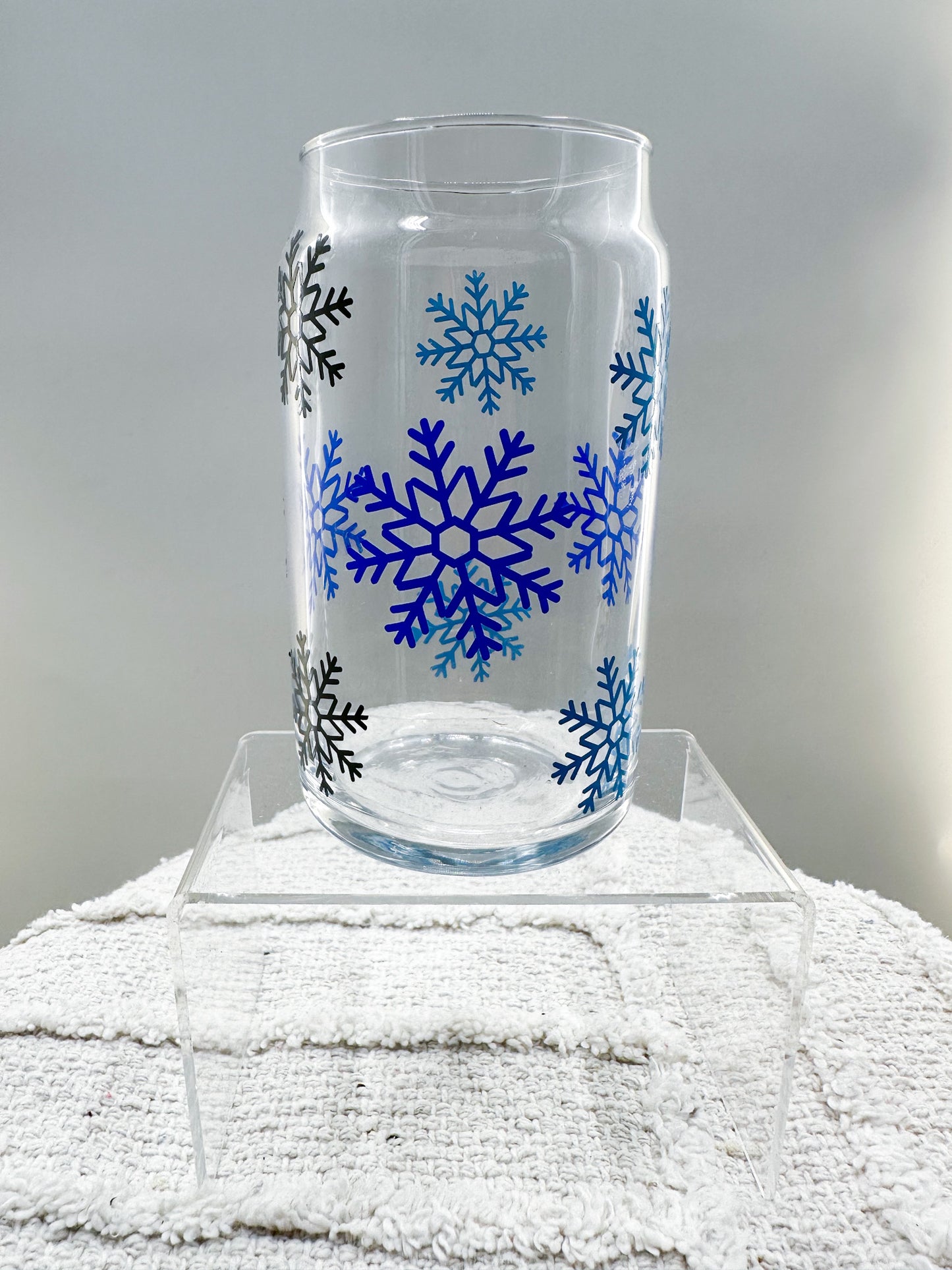 Snow Flakes Glass Cup