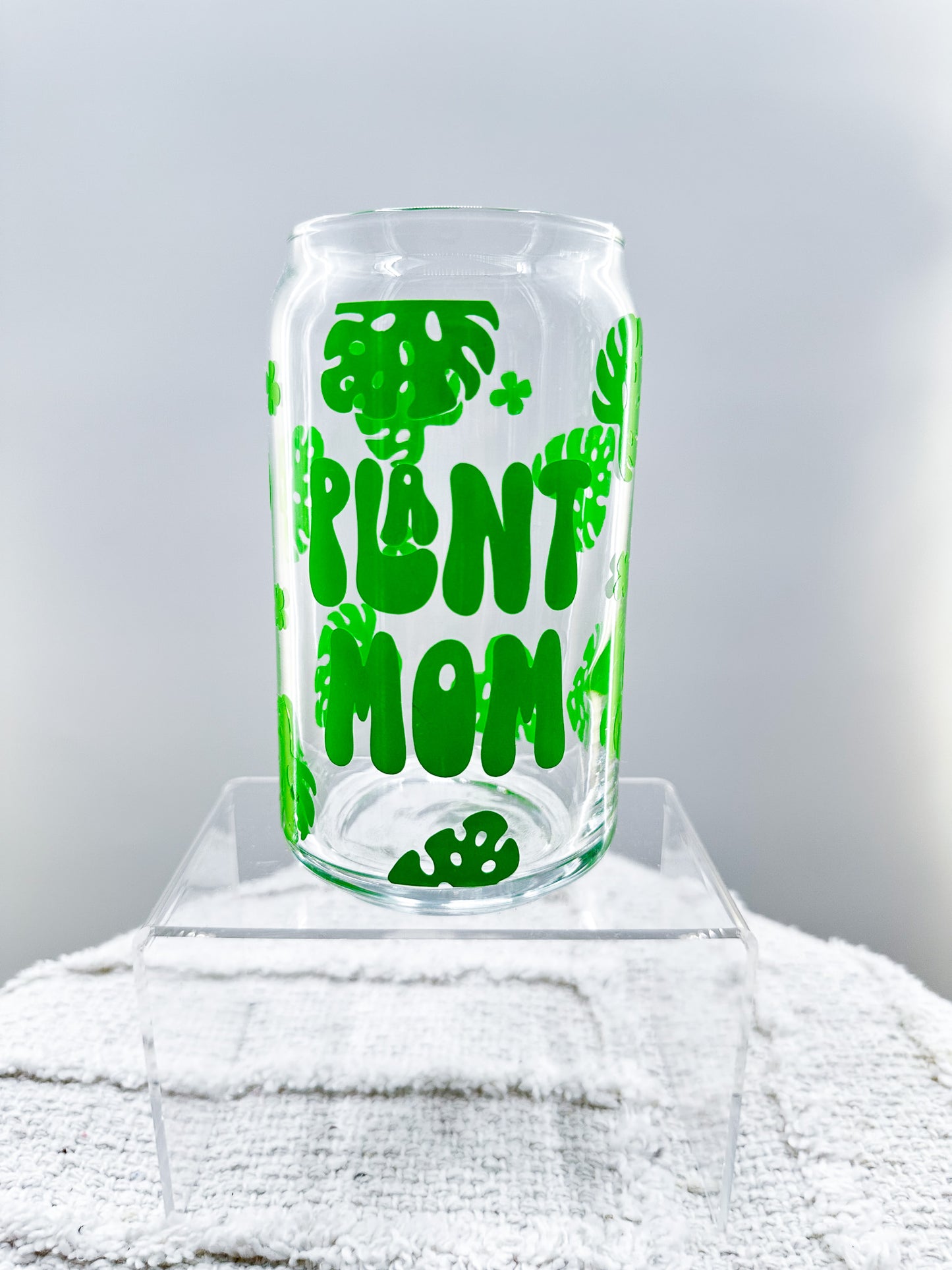 Plant Mom Glass Cup