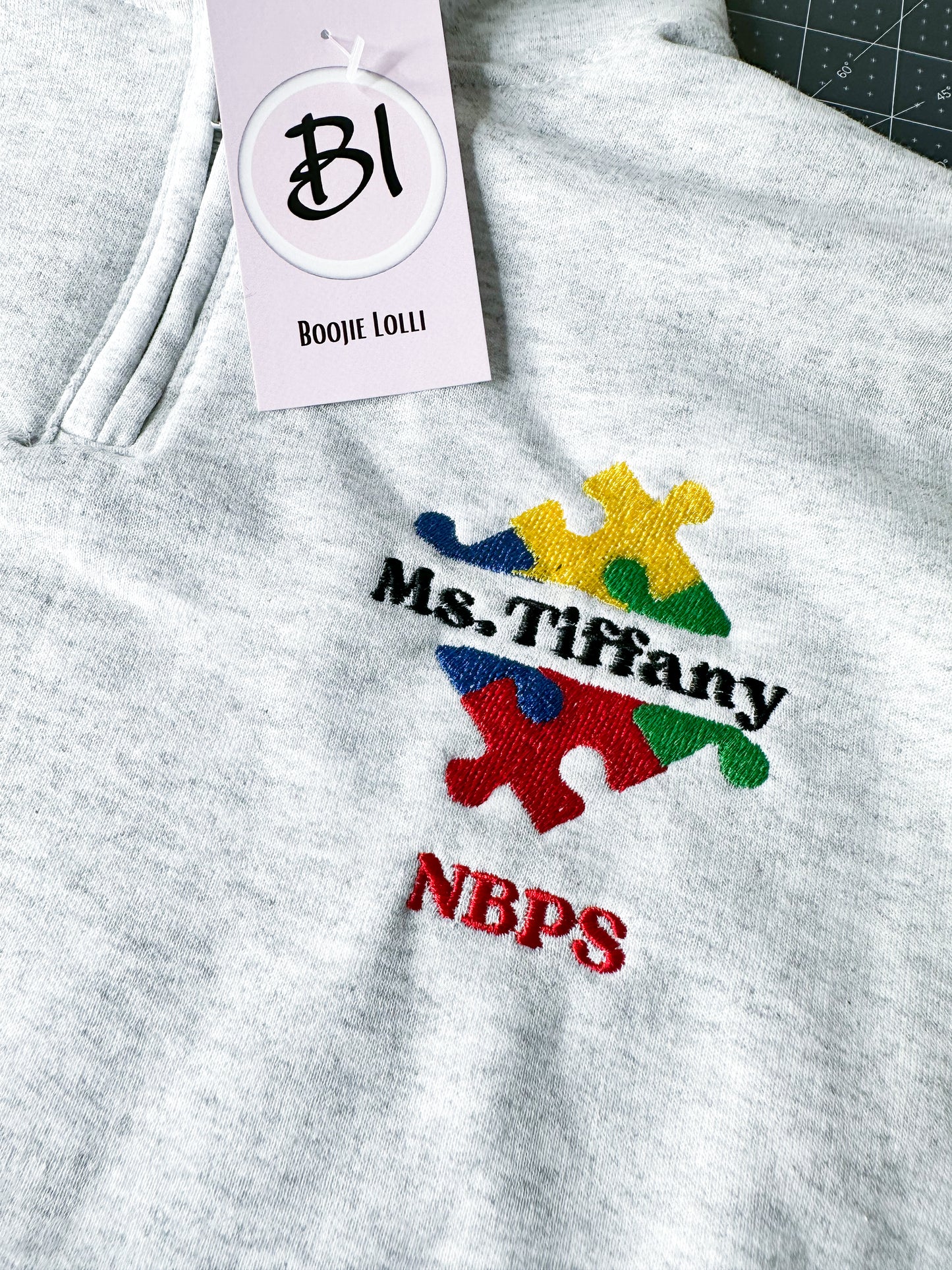 Puzzle Personalized Teacher Quarter Zip Sweatshirt