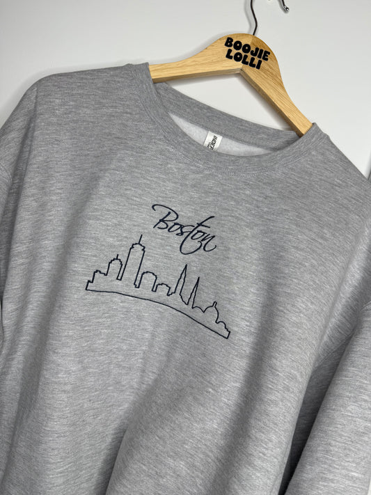 City Skyline Embroidered Crewneck