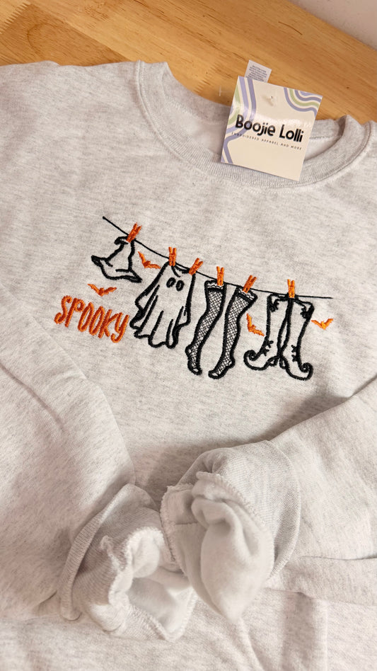 Spooky Ghost Clothesline Crewneck