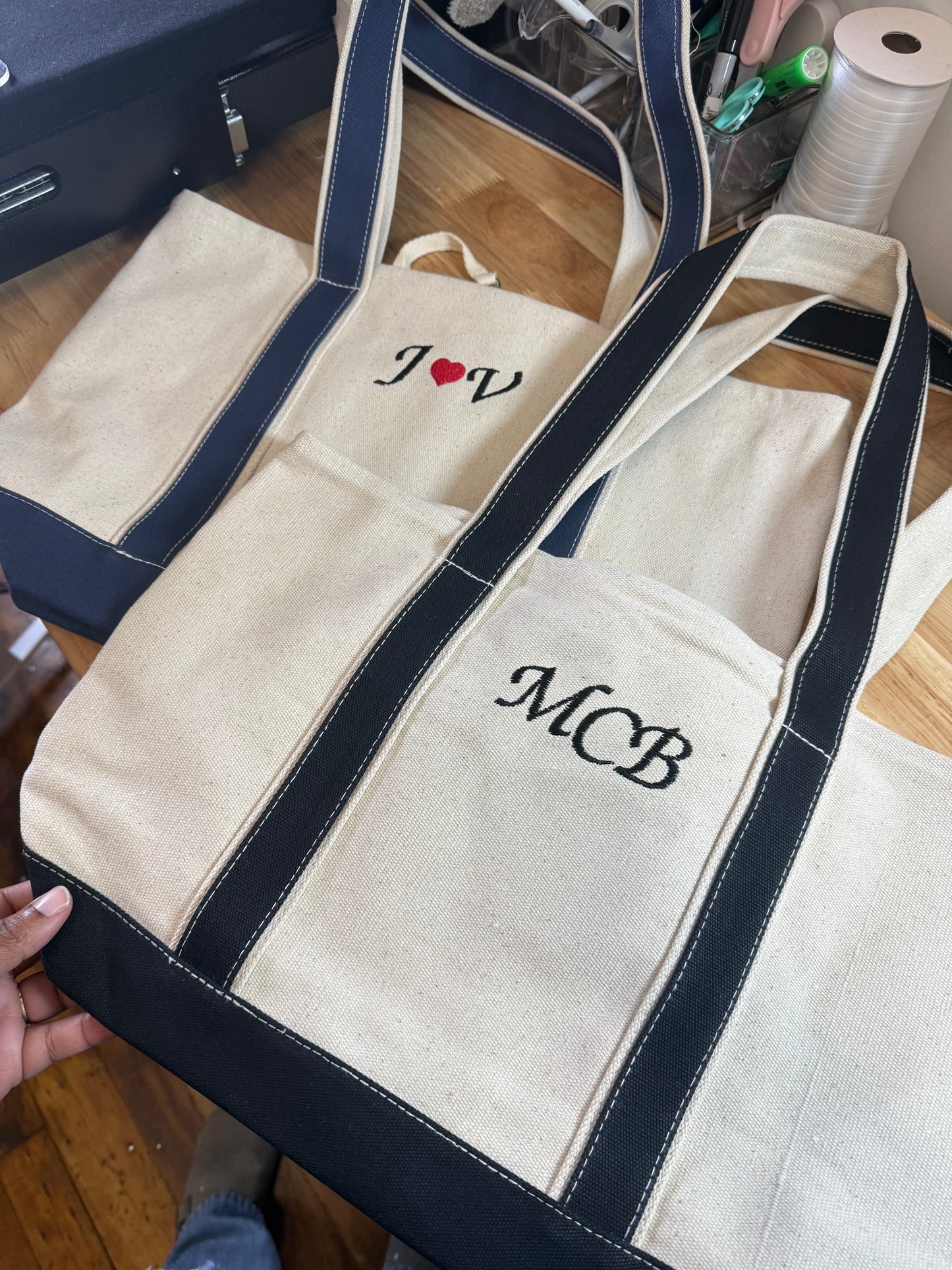 Personalized Embroidered Tote Bag | Custom Canvas Tote