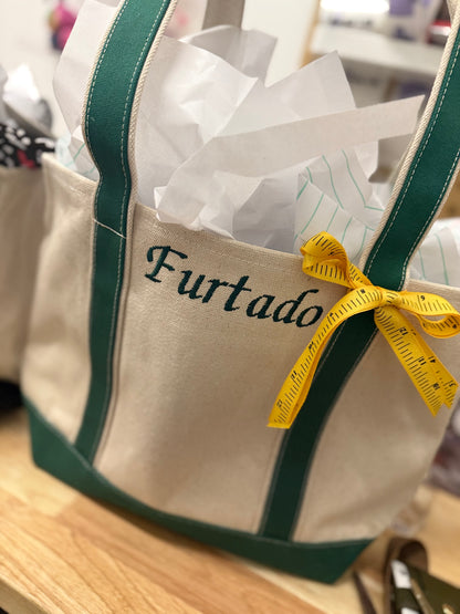 Personalized Embroidered Tote Bag | Custom Canvas Tote