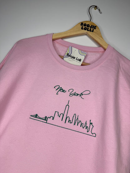 City Skyline Embroidered Crewneck