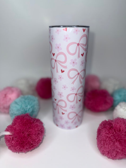 Pastel Bow & Heart Tumbler