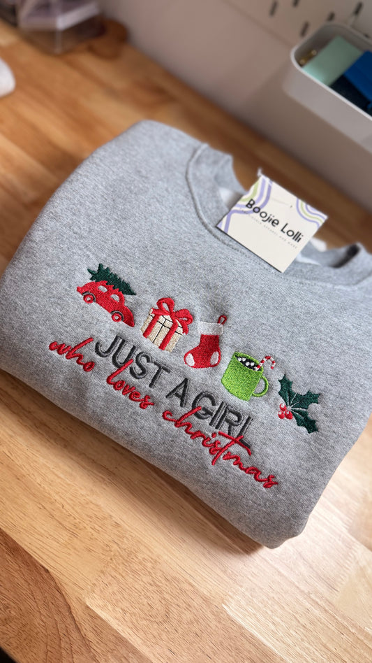 Just a Girl Who Love Christmas Crewneck