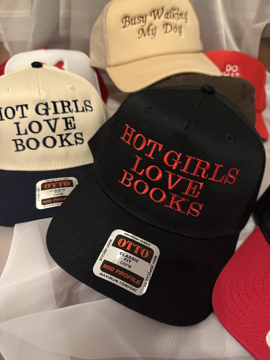 Hot Girls Love Books Hat