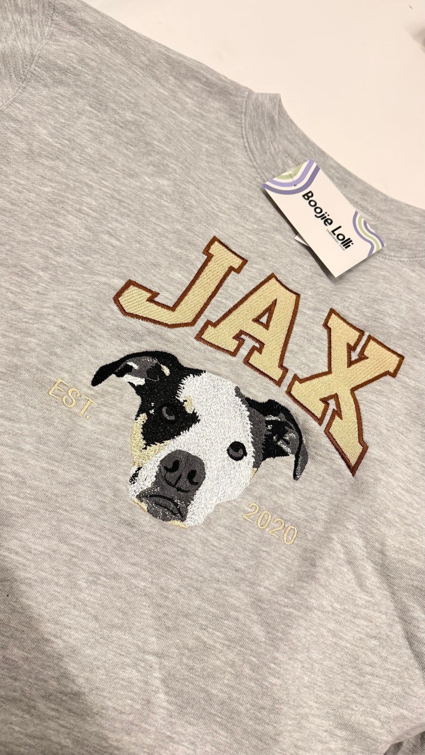 Custom Pet Portrait Embroidered Sweatshirt