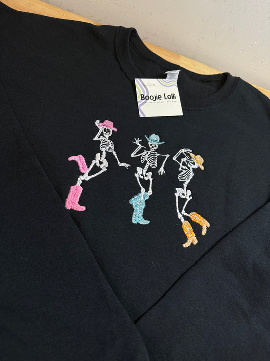 Dancing Cowboy Skeletons Crewneck