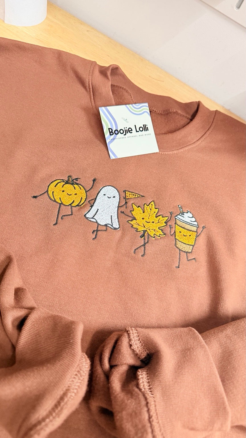 Fall Friends Embroidered Crewneck