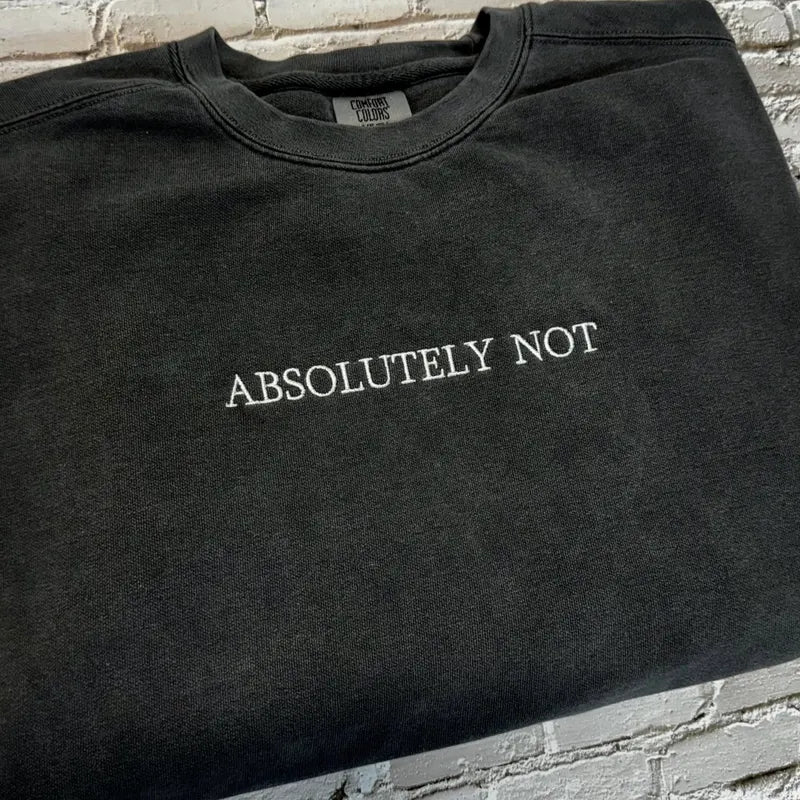 Simple Text Embroidered Sweatshirt