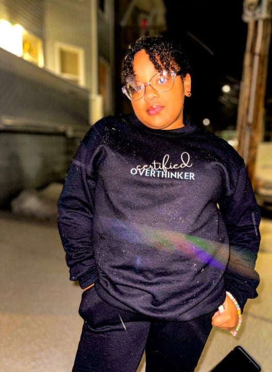 Certified Overthinker Embroidered Crewneck